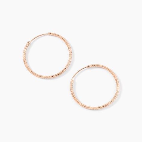 Créoles Argent Rose Agathe - Boucles d'oreilles créoles Femme | Histoire d’Or