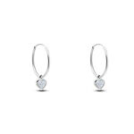 Cr&eacute;oles Or Blanc Topaze Azur - Boucles d'oreilles cr&eacute;oles Femme | Histoire d&rsquo;Or