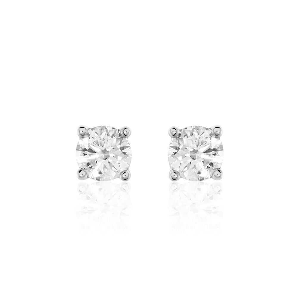 Boucles D'oreilles Puces Victoria Or Blanc Diamant - Clous d'oreilles Femme | Histoire d&rsquo;Or