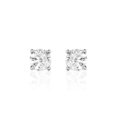 Boucles D'oreilles Puces Victoria Or Blanc Diamant - Clous d'oreilles Femme | Histoire d&rsquo;Or