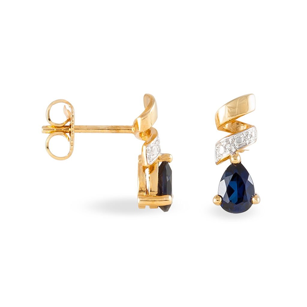 Boucles D'oreilles Pendantes Yakine Plaque Or Jaune Oxyde De Zirconium - Boucles d'oreilles fantaisie Femme | Histoire d’Or