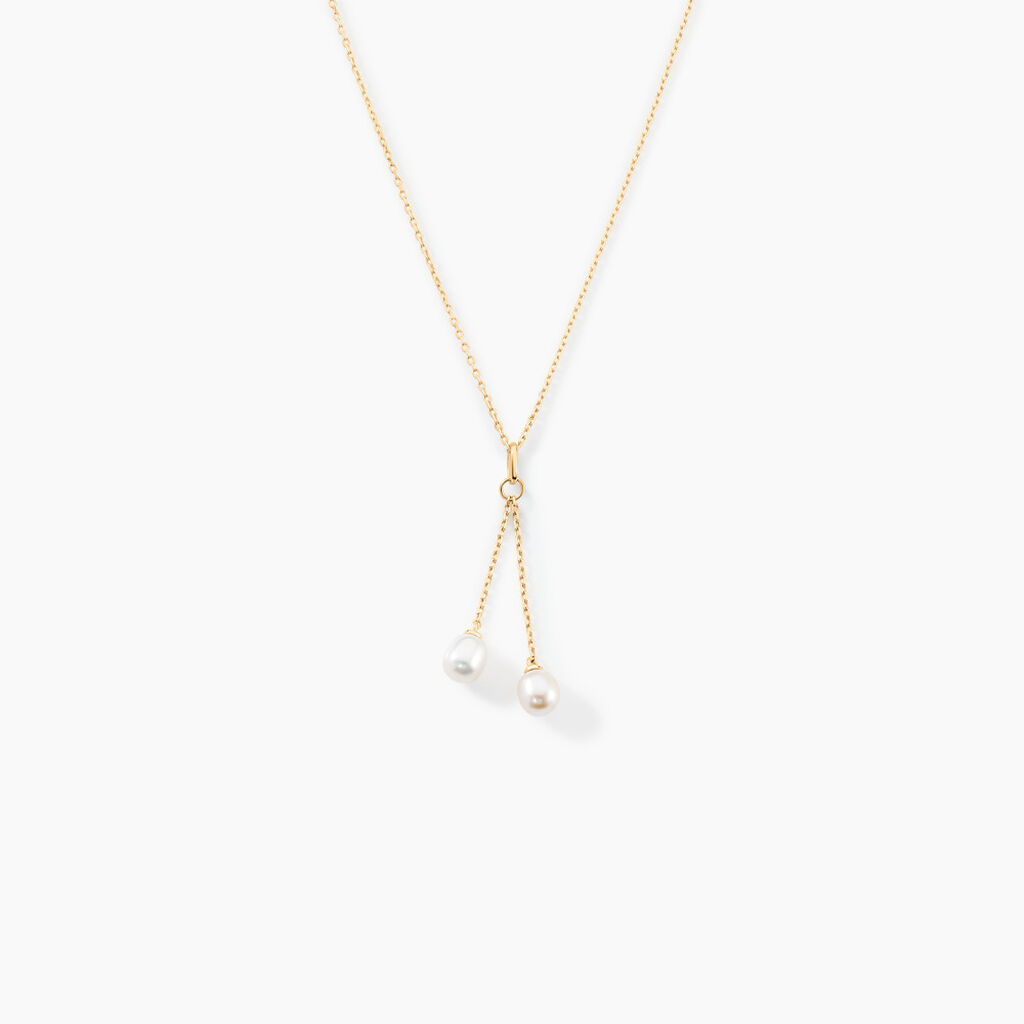 Collier Carrine 2 Fils Or Jaune Perle De Culture - Colliers Femme | Histoire d’Or