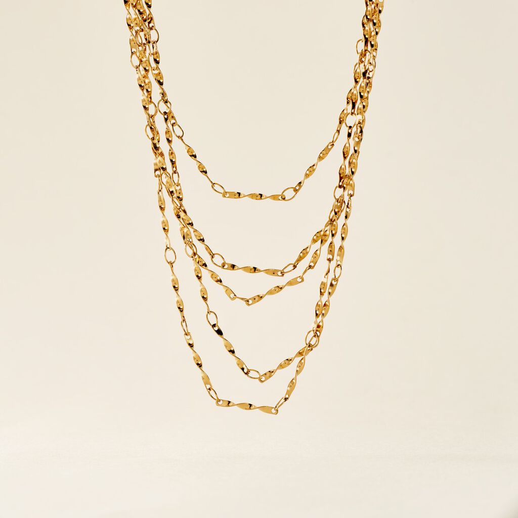 Collier Golden Liana Acier Jaune - Colliers fantaisie Femme | Histoire d&rsquo;Or