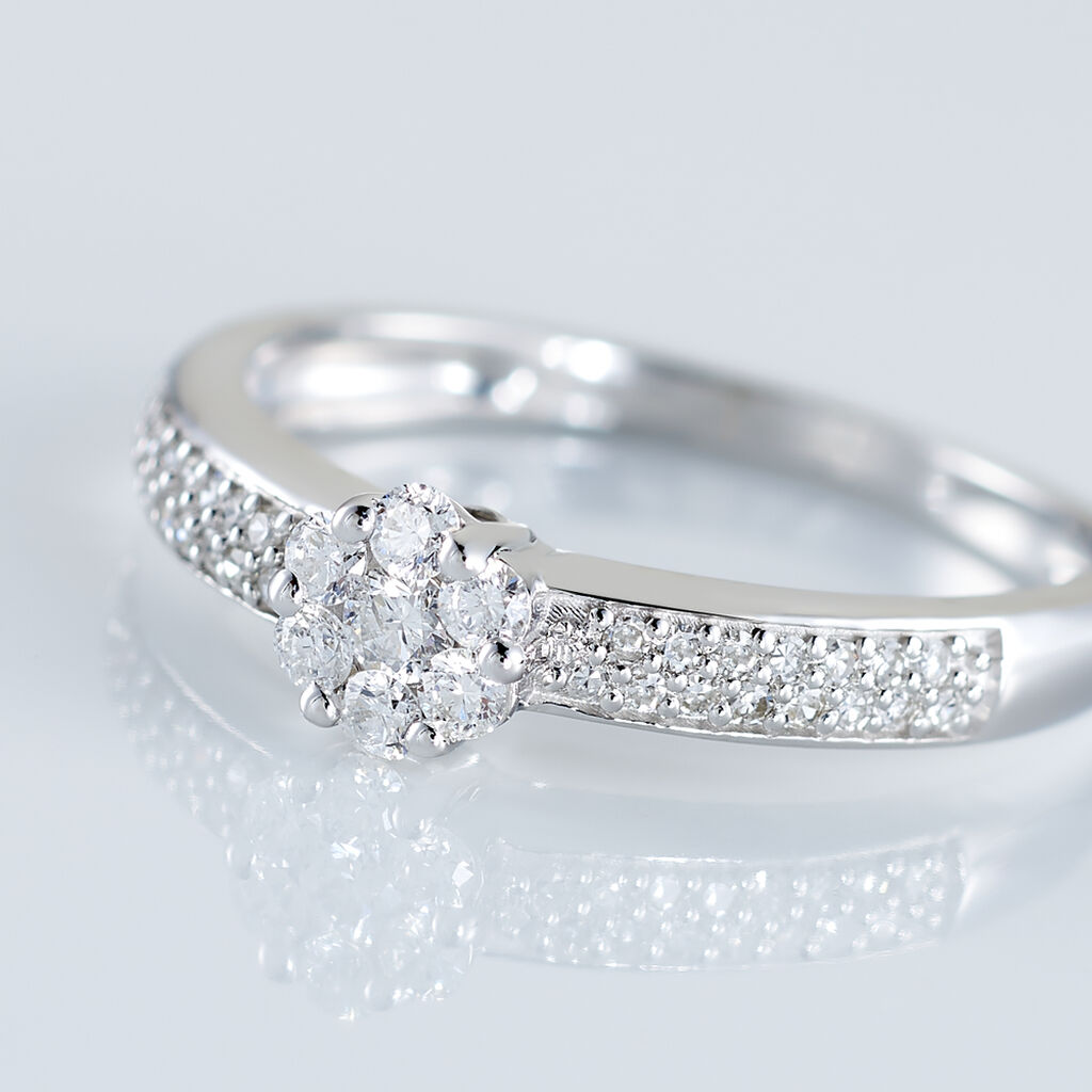 Bague Praya Or Blanc Diamant - Bagues avec pierre Femme | Histoire d’Or