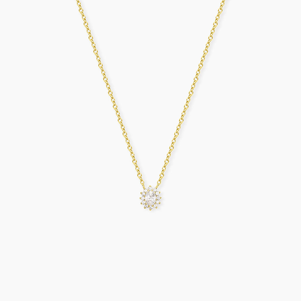 Collier Oliviane Argent Jaune Oxyde De Zirconium - Colliers fantaisie Femme | Histoire d&rsquo;Or