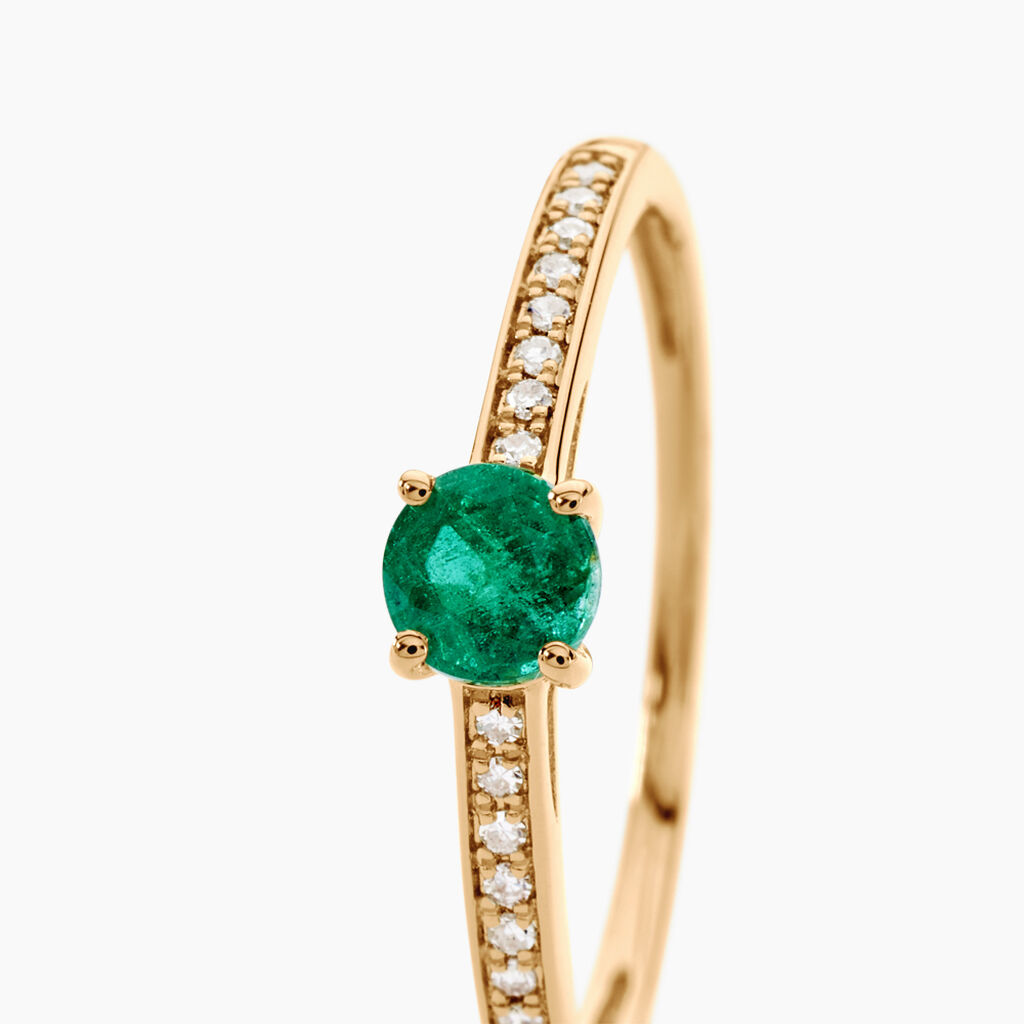 Bague Hardy Or Jaune Emeraude Diamant - Bagues solitaires Femme | Histoire d’Or