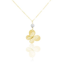Collier Steline Or Jaune Strass - Colliers Papillon Femme | Histoire d’Or