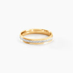 Alliance Caroline Sablee Ruban Plat Or Bicolore - Alliances Unisex | Histoire d&rsquo;Or