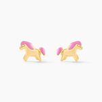 Boucles D'oreilles Puces Heldea Cheval Or Jaune - Clous d'oreilles Enfant | Histoire d&rsquo;Or