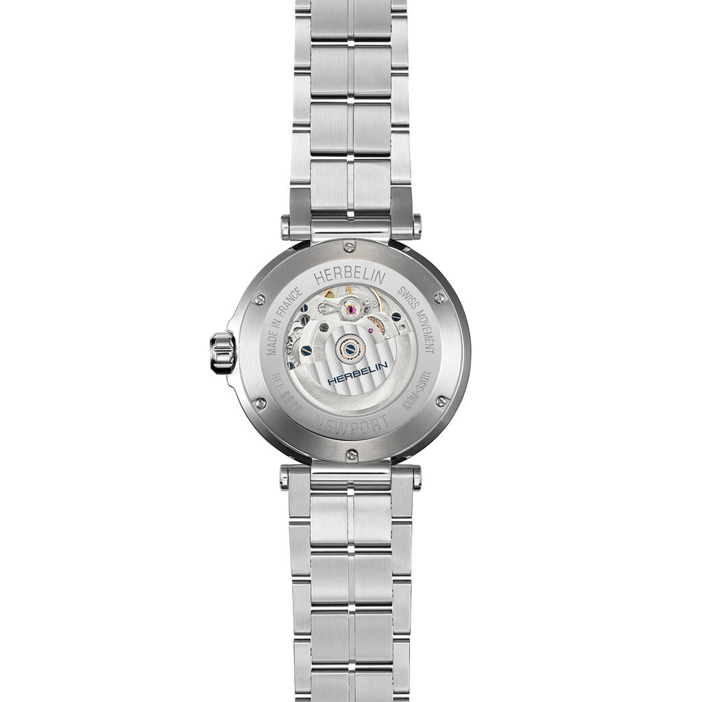 Montre Herbelin Newport Phase De Lune Bleu - Montres m&eacute;caniques Homme | Histoire d&rsquo;Or