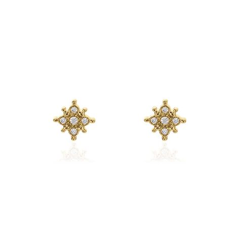 Boucles D'oreilles Puces Esperanta Plaqué Or Jaune Oxyde De Zirconium - Boucles d'oreilles fantaisie Femme | Histoire d’Or