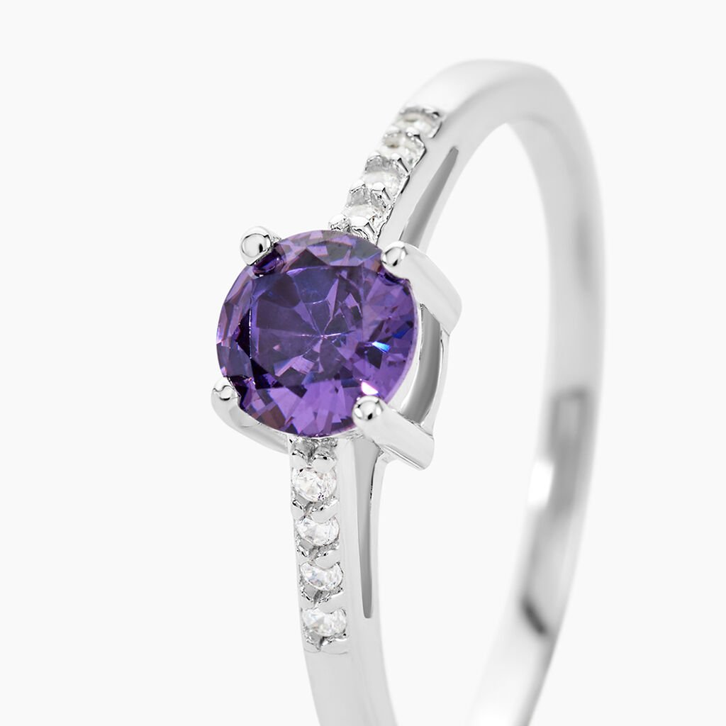 Bague Rio Argent Blanc Oxyde De Zirconium - Bagues solitaires Femme | Histoire d&rsquo;Or