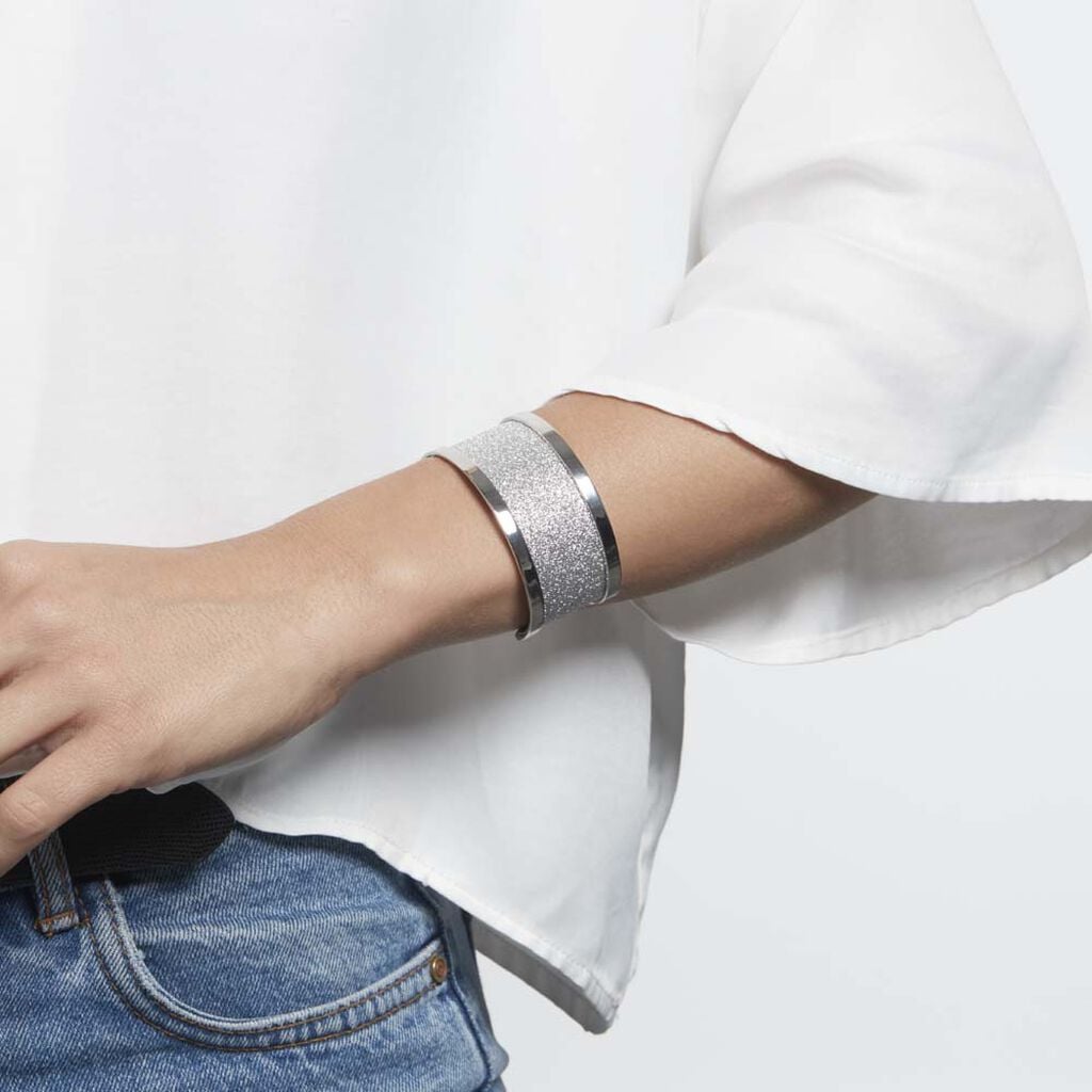 Bracelet Jonc Acier Blanc - Bracelets Femme | Histoire d&rsquo;Or