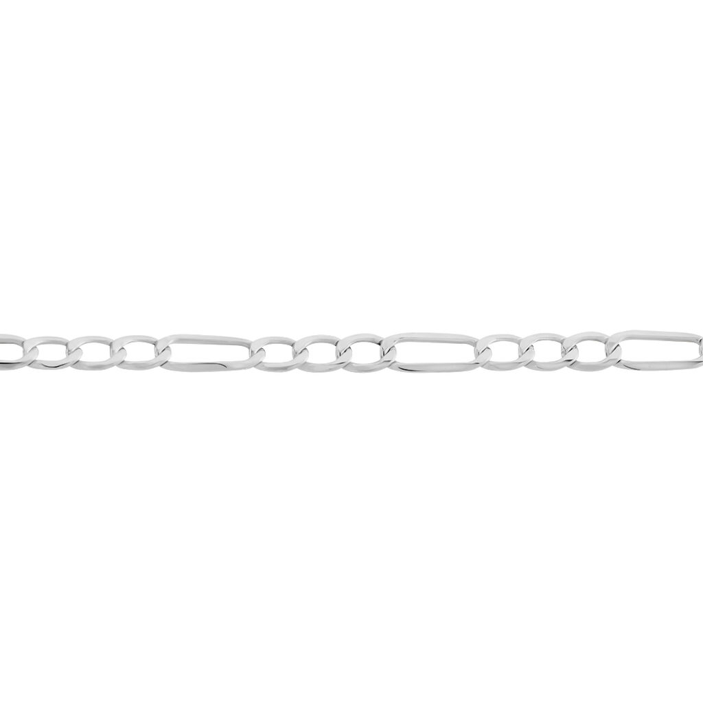 Bracelet Or Blanc Maille Altern&eacute;e 1/3 - Bracelets cha&icirc;ne Femme | Histoire d&rsquo;Or