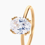 Bague Solitaire Plaqu&eacute; Or Liber Oxyde De Zirconium - Bagues solitaires Femme | Histoire d&rsquo;Or