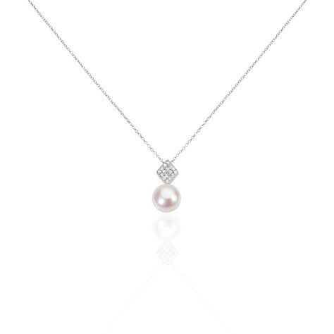 Collier Shirine Argent Blanc Perle De Culture Et Oxyde De Zirconium - Colliers fantaisie Femme | Histoire d&rsquo;Or
