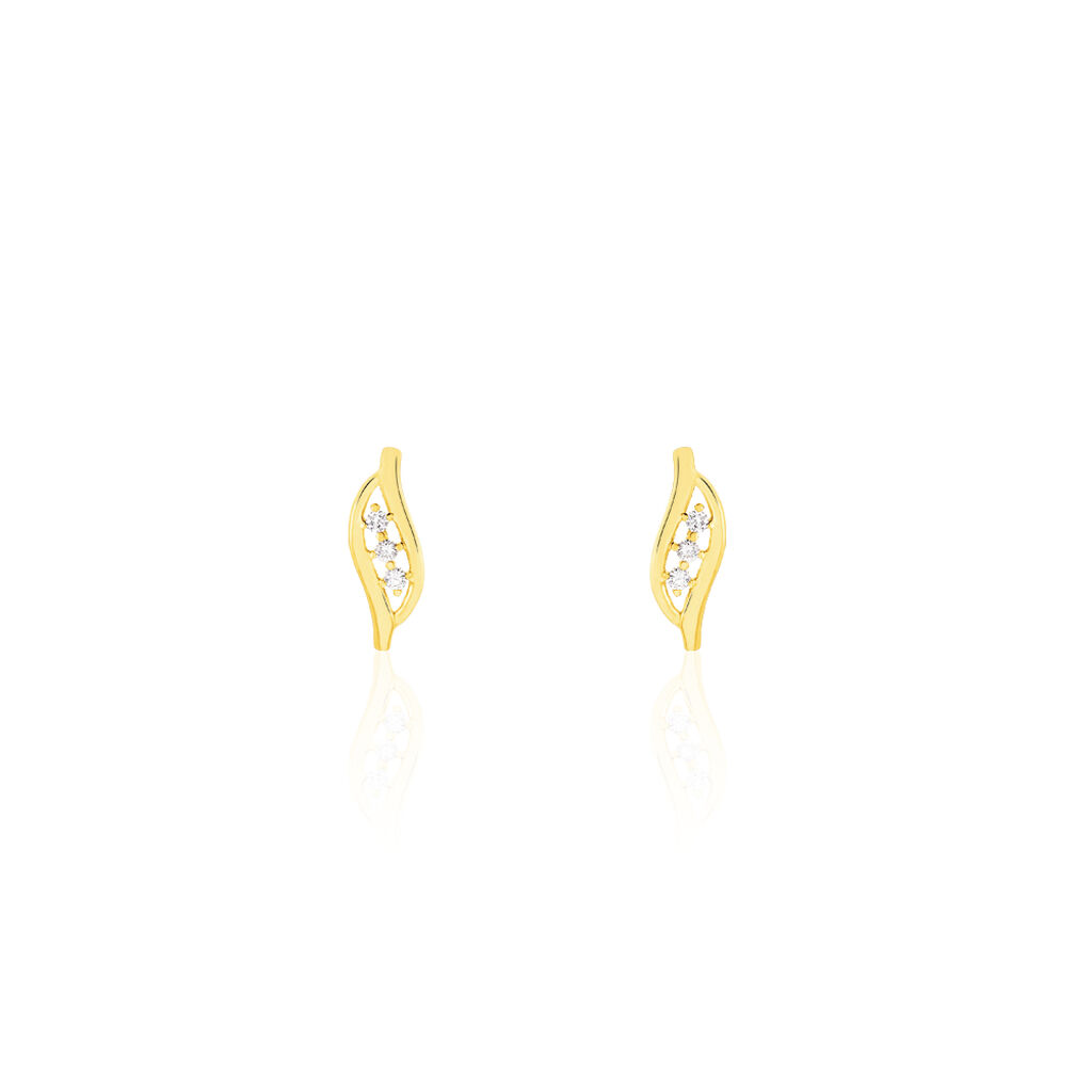 Boucles D'oreilles Puces Caline Or Jaune Diamant - Clous d'oreilles Femme | Histoire d’Or