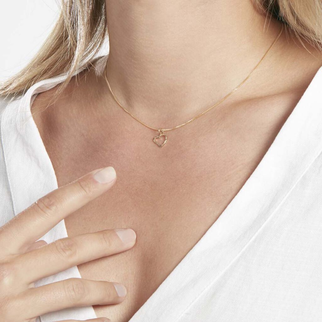 Pendentif Eudocie Coeur Strie Or Jaune - Pendentifs Femme | Histoire d’Or