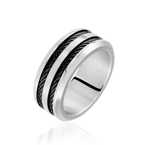 Bague Men's Steel Acier Blanc - Bagues fantaisie Homme | Histoire d’Or
