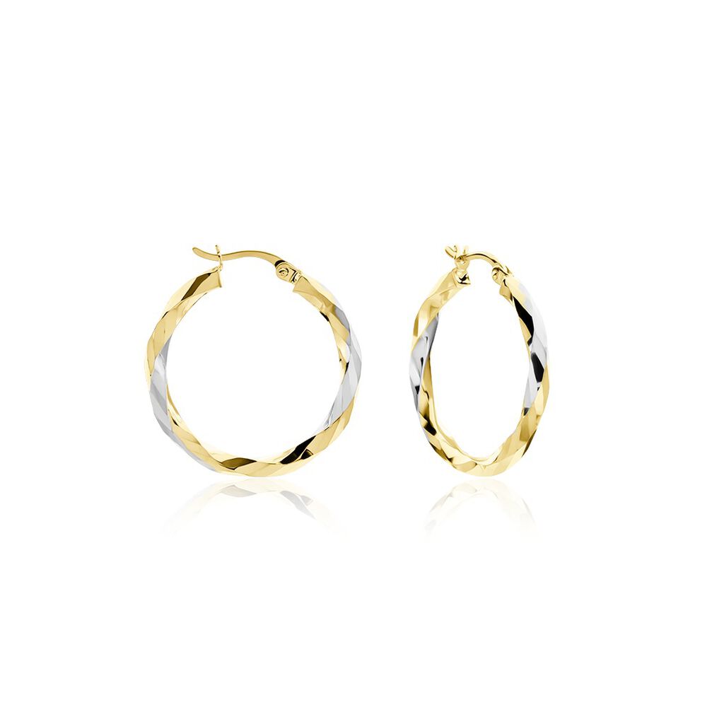 Créoles Ajinie Fil Rond Or Bicolore - Boucles d'oreilles créoles Femme | Histoire d’Or