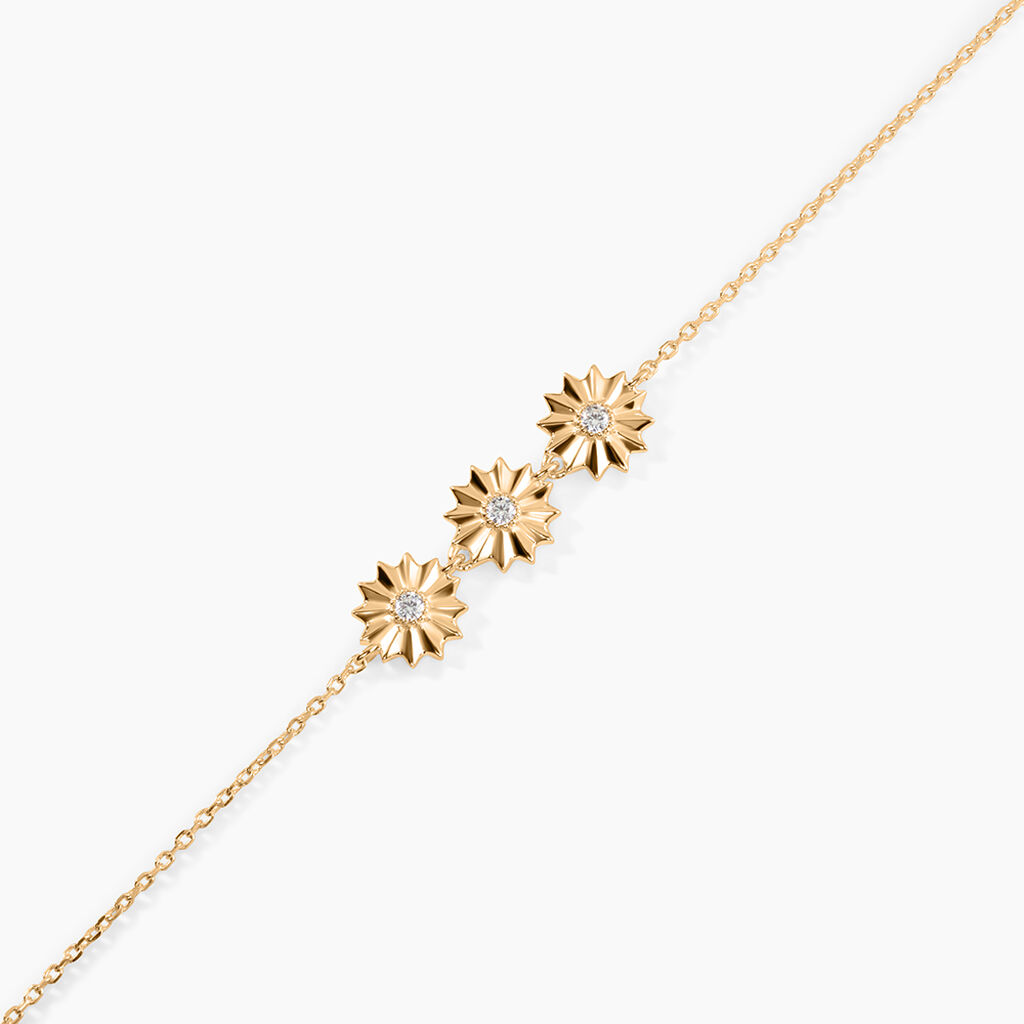 Bracelet Sunrays Plaqu&eacute; Or Jaune Oxyde De Zirconium - Bracelets Femme | Histoire d&rsquo;Or