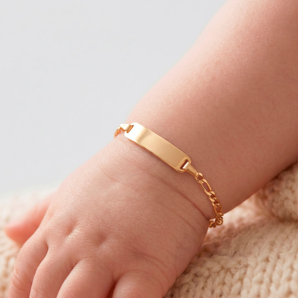 Bracelet Identit&eacute; B&eacute;b&eacute; Bartolomee Or Jaune - Bracelets Communion Enfant | Histoire d&rsquo;Or