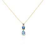 Collier Huffie Plaqu&eacute; Or Jaune Pierre D'imitation - Colliers Femme | Histoire d&rsquo;Or