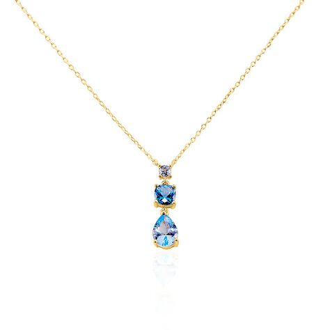 Collier Huffie Plaqu&eacute; Or Jaune Pierre D'imitation - Colliers Femme | Histoire d&rsquo;Or