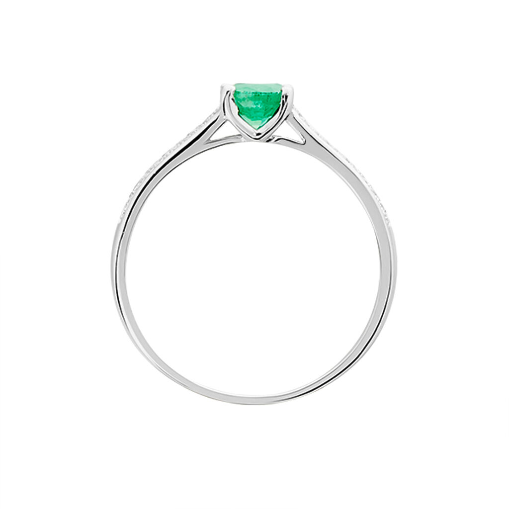 Bague Crista Or Blanc Emeraude Et Diamant - Bagues solitaires Femme | Histoire d’Or
