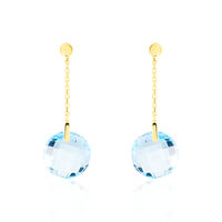 Boucles D'oreilles Pendantes Ludmille Or Jaune Topaze