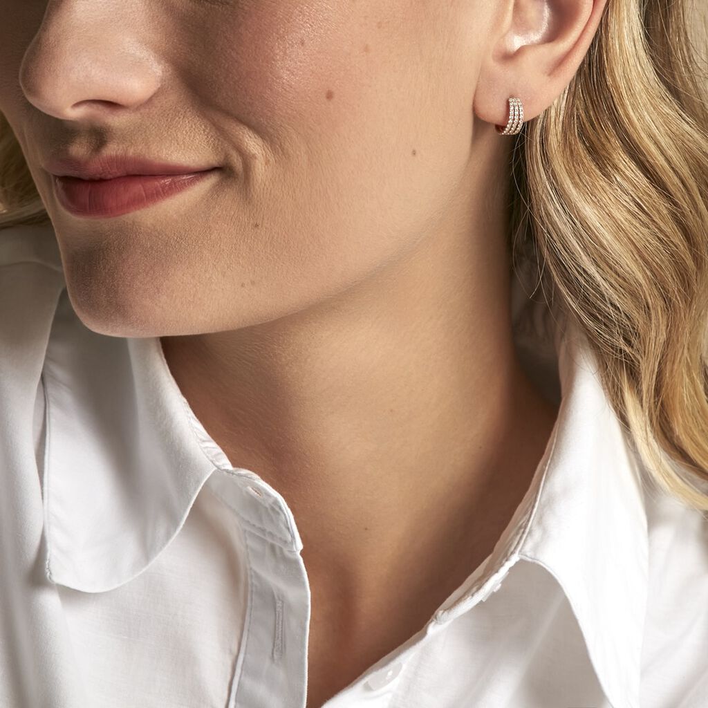 Cr&eacute;oles Oiva Or Jaune Oxyde De Zirconium - Boucles d'oreilles cr&eacute;oles Femme | Histoire d&rsquo;Or