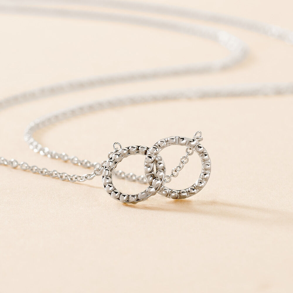 Collier M&eacute;lo&eacute; Argent Blanc - Colliers fantaisie Femme | Histoire d&rsquo;Or