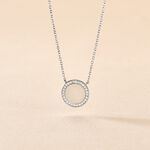 Collier Nawala Argent Blanc Oxyde De Zirconium Et Nacre - Colliers fantaisie Femme | Histoire d&rsquo;Or