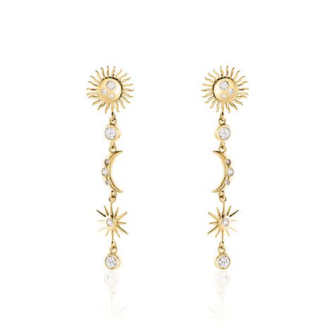 Boucles D'oreilles Pendantes Cassiopee Plaqué Or Jaune Oxyde - Boucles d'oreilles pendantes Femme | Histoire d’Or