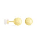 Boucles D'oreilles Puces Fidelia Boule Sablee Or Jaune - Clous d'oreilles Femme | Histoire d&rsquo;Or