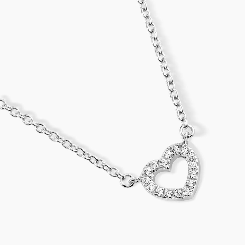 Collier Phanie Argent Blanc Oxyde De Zirconium - F&ecirc;te des m&egrave;res Femme | Histoire d&rsquo;Or