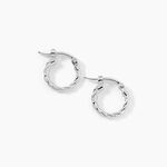 Cr&eacute;oles Anastasia Argent Blanc - Boucles d'oreilles cr&eacute;oles Femme | Histoire d&rsquo;Or