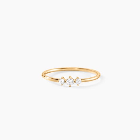 Bague Maelly Plaqu&eacute; Or Jaune Oxyde De Zirconium - Bagues de fian&ccedil;ailles ronde Femme | Histoire d&rsquo;Or