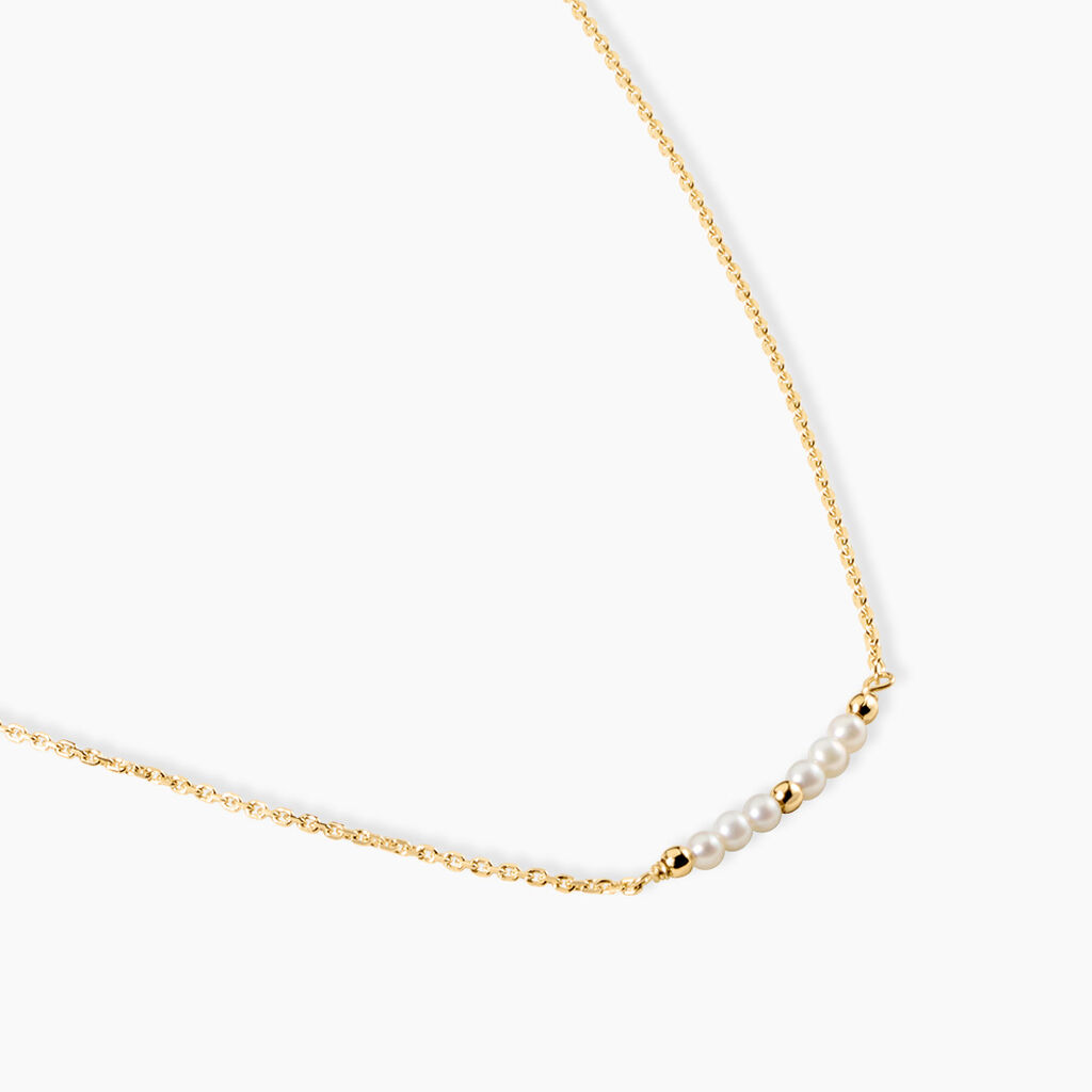 Collier Tova Argent Dor&eacute; A L'Or 750/1000 Perle De Culture - Colliers pierre  | Histoire d&rsquo;Or