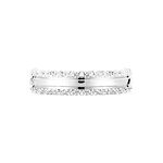 Alliance June 2 Rangs Diamantee Ruban Plat Or Blanc - Alliances Unisex | Histoire d&rsquo;Or