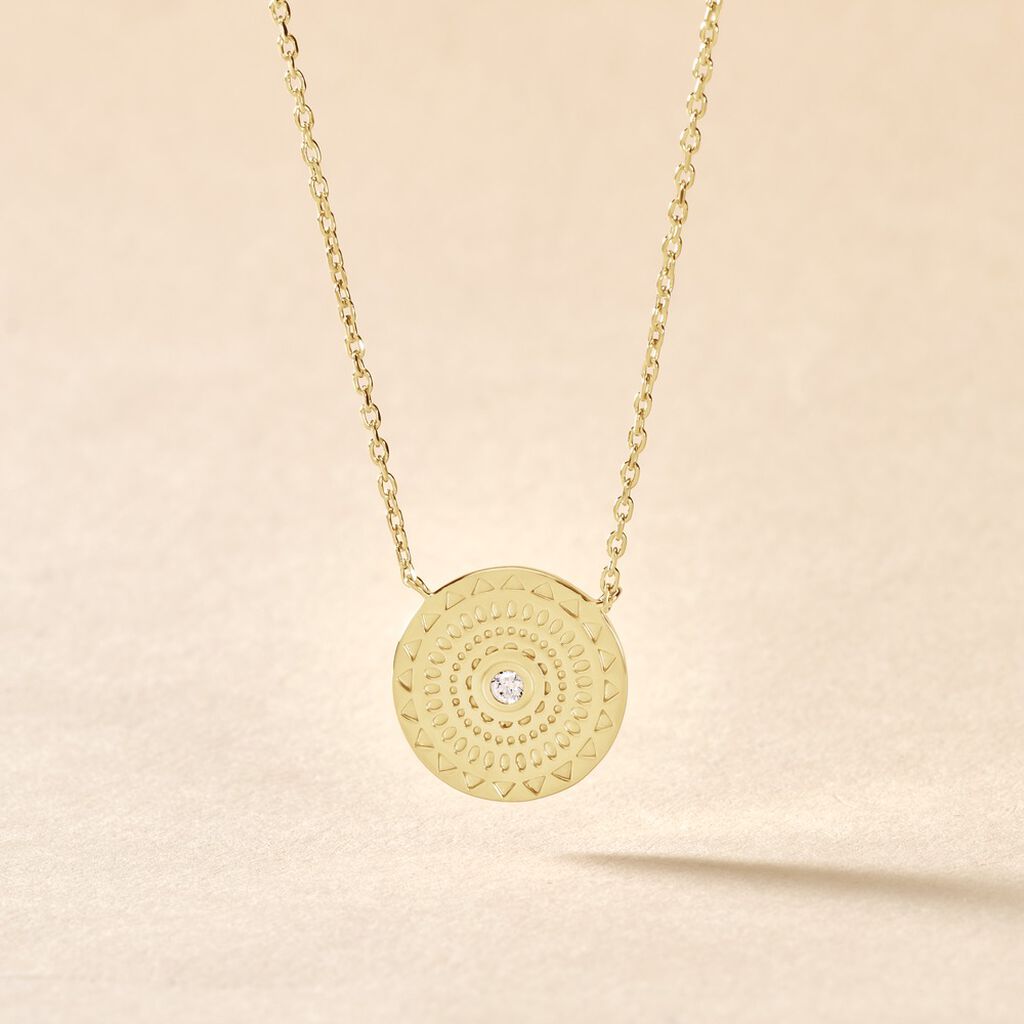 Collier Carmina Plaqué Or Jaune Oxyde De Zirconium - Colliers fantaisie Femme | Histoire d’Or