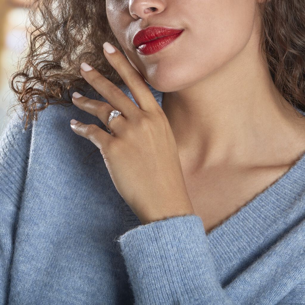 Bague Giana Or Blanc Oxyde De Zirconium - Bagues solitaires Femme | Histoire d’Or