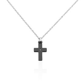 Collier Enor Acier Bicolore Oxyde De Zirconium - Colliers fantaisie Homme | Histoire d’Or
