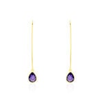 Cr&eacute;oles Phie Poire Or Jaune Amethyste - Boucles d'oreilles cr&eacute;oles Femme | Histoire d&rsquo;Or