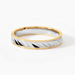Alliance Raye Mat Ruban Plat Or Bicolore - Alliances Unisex | Histoire d&rsquo;Or