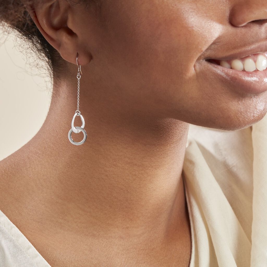 Boucles D'oreilles Pendantes Joy Argent Blanc - Boucles d'oreilles fantaisie Femme | Histoire d’Or