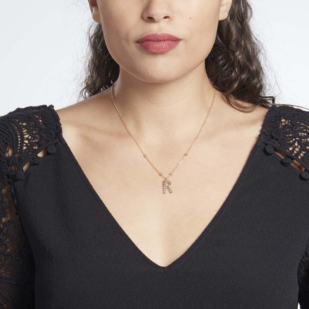 Collier Plaqué Or Jaune Lettra - Colliers fantaisie Femme | Histoire d’Or