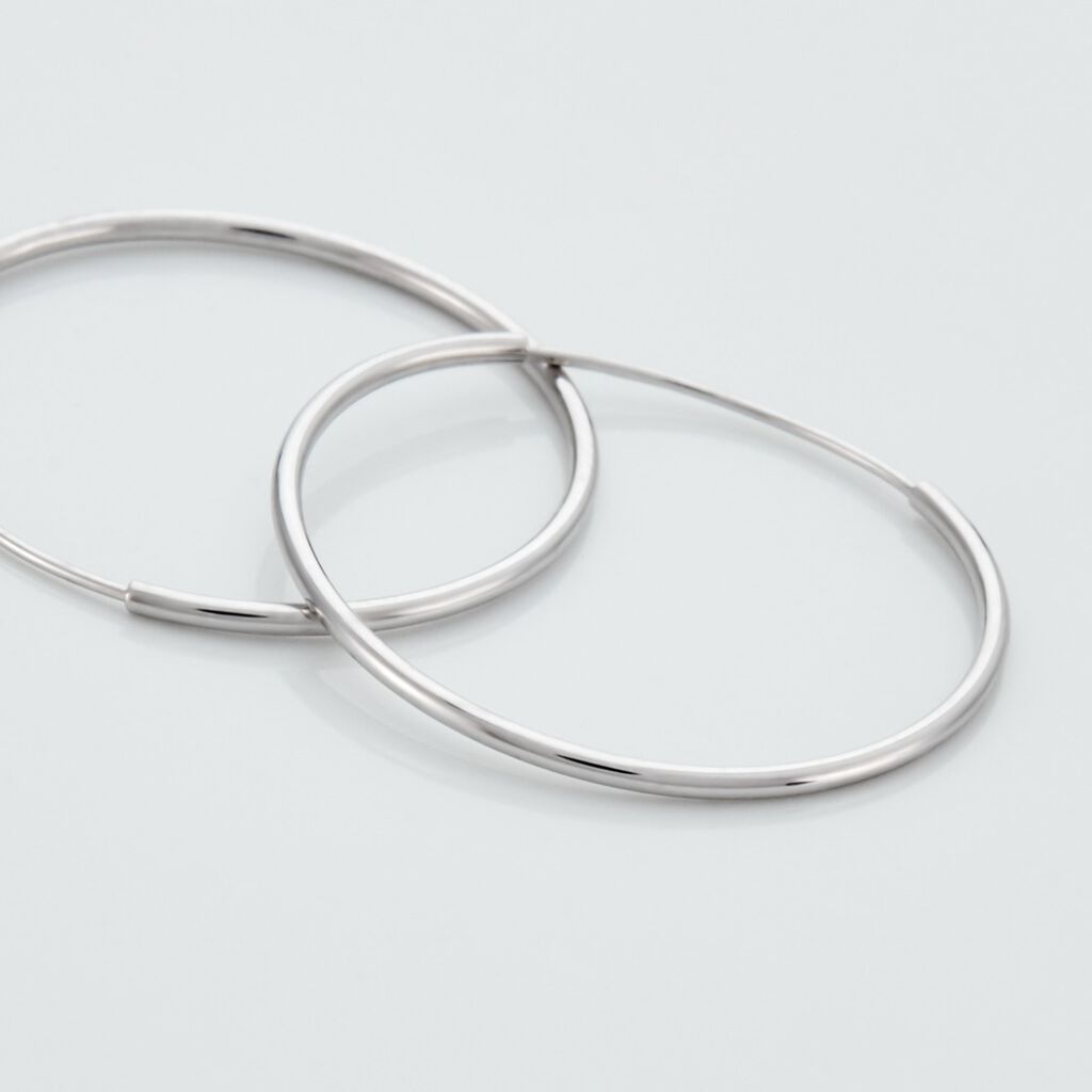 Créoles Muses Flexibles Or Blanc - Boucles d'oreilles créoles Femme | Histoire d’Or