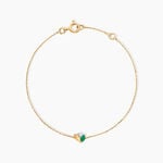Bracelet Precieux Petales Or Jaune Emeraude Diamant - F&ecirc;te des m&egrave;res Femme | Histoire d&rsquo;Or