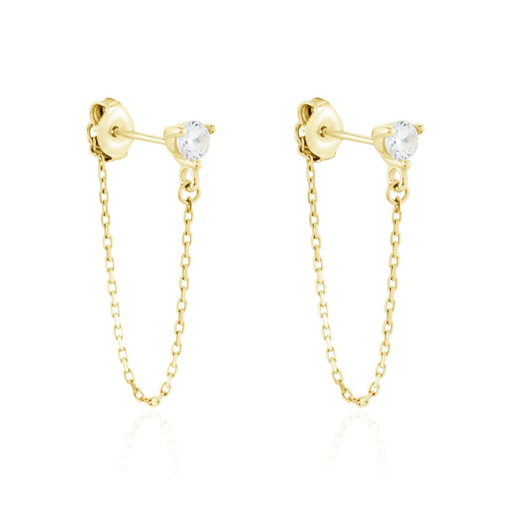 Boucles D'oreilles Pendantes Or Jaune Acierna Oxyde De Zirconium - Boucles d'oreilles pendantes Femme | Histoire d’Or